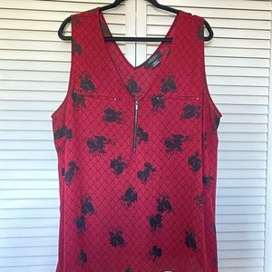COPY - AdditionElle Red Floral Print Top  s24